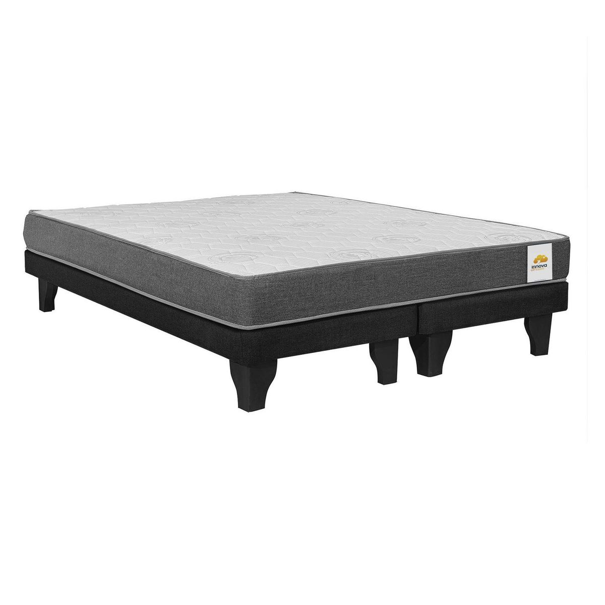 INTERMUEBLES - Cama King Europea Confort Silver Negro