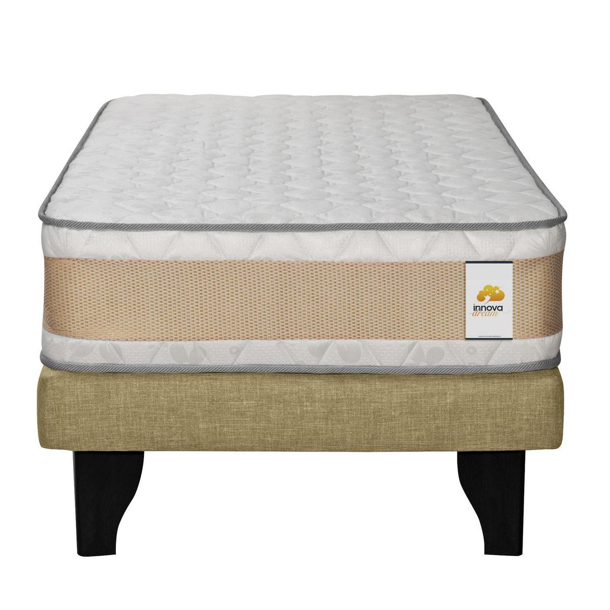 INTERMUEBLES - Cama 1 plaza Europea Confort Gold Mostaza
