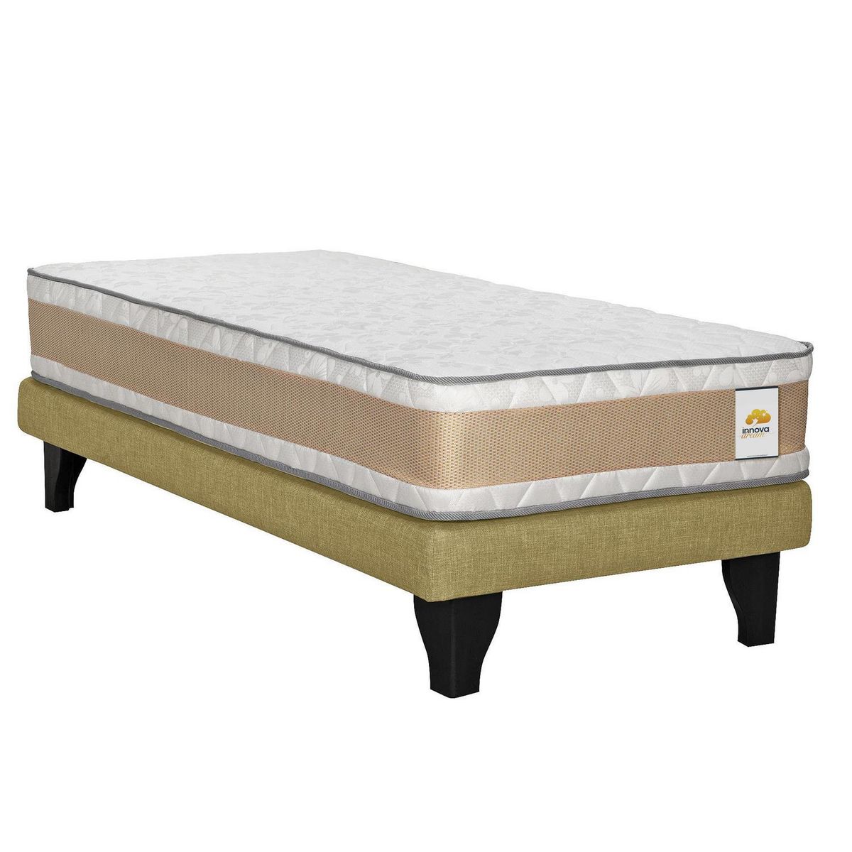 INTERMUEBLES - Cama 1 plaza Europea Confort Gold Mostaza