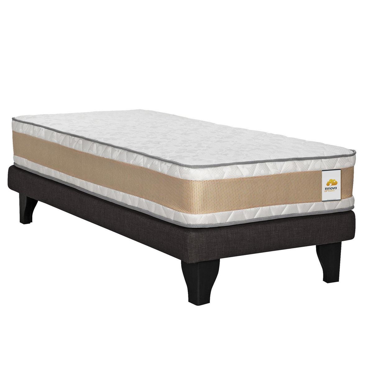INTERMUEBLES - Cama 1 plaza Europea Confort Gold Chocolate