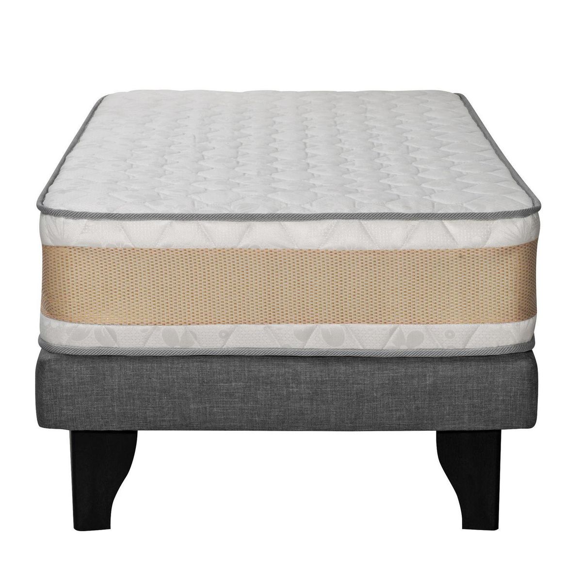 INTERMUEBLES - Cama 1 plaza Europea Confort Gold Gris