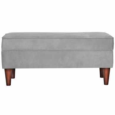 Banqueta Felpa Gris 100x45x42 cm