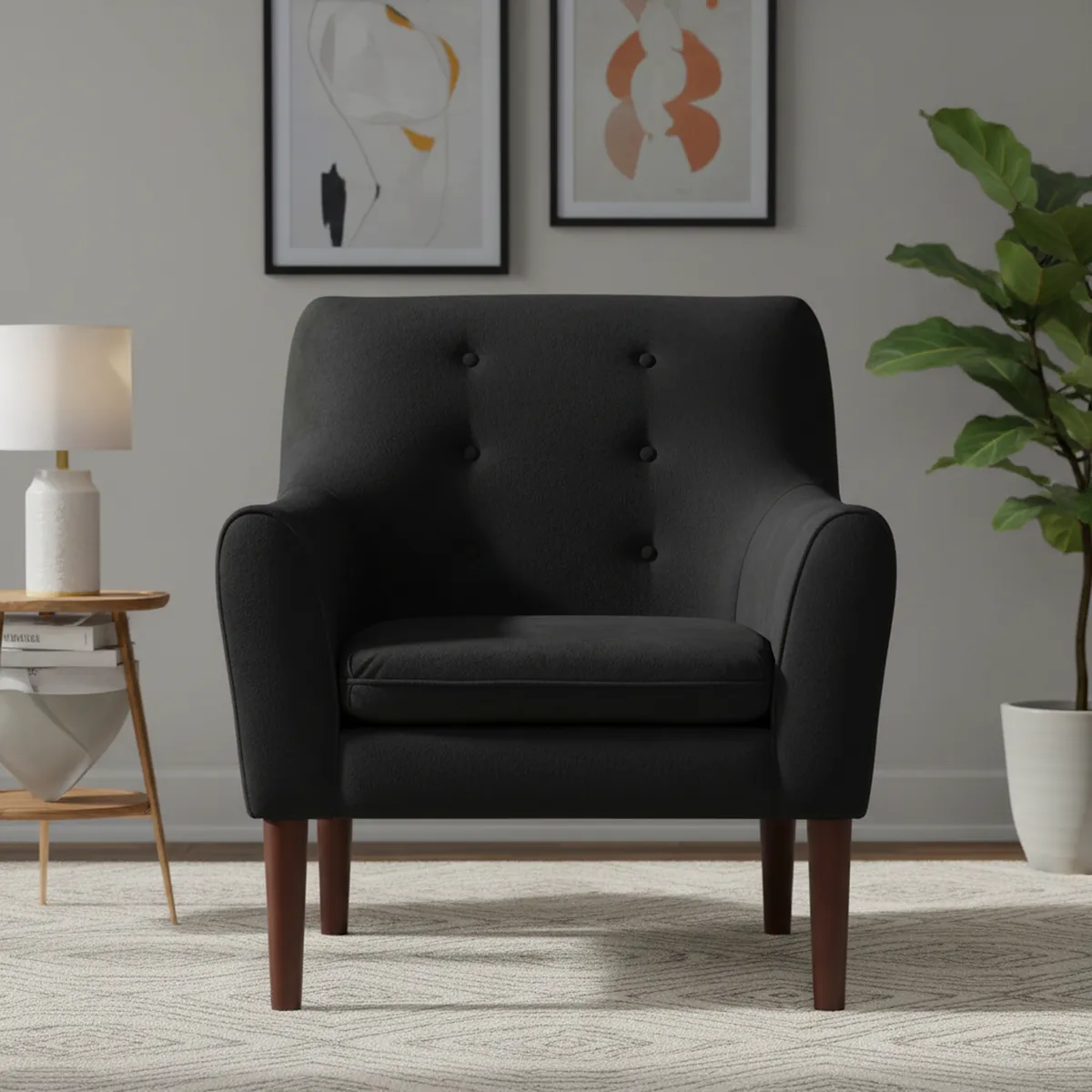 MASEL - Poltrona 1 cuerpo MUPOBEFE50 78x98x70 cm Negro