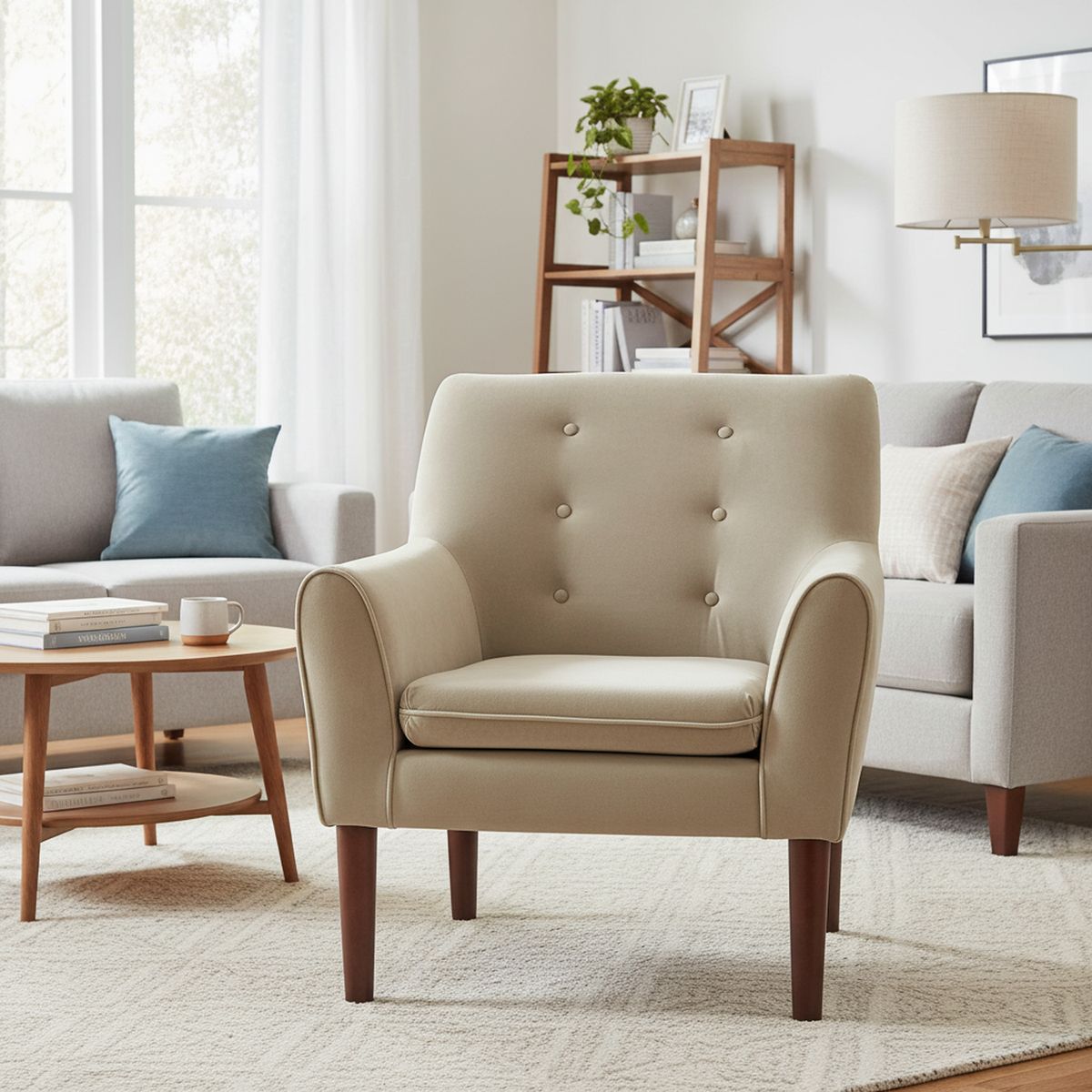 MASEL - Poltrona 1 cuerpo MUPOBEFE72 78x98x70 cm Beige