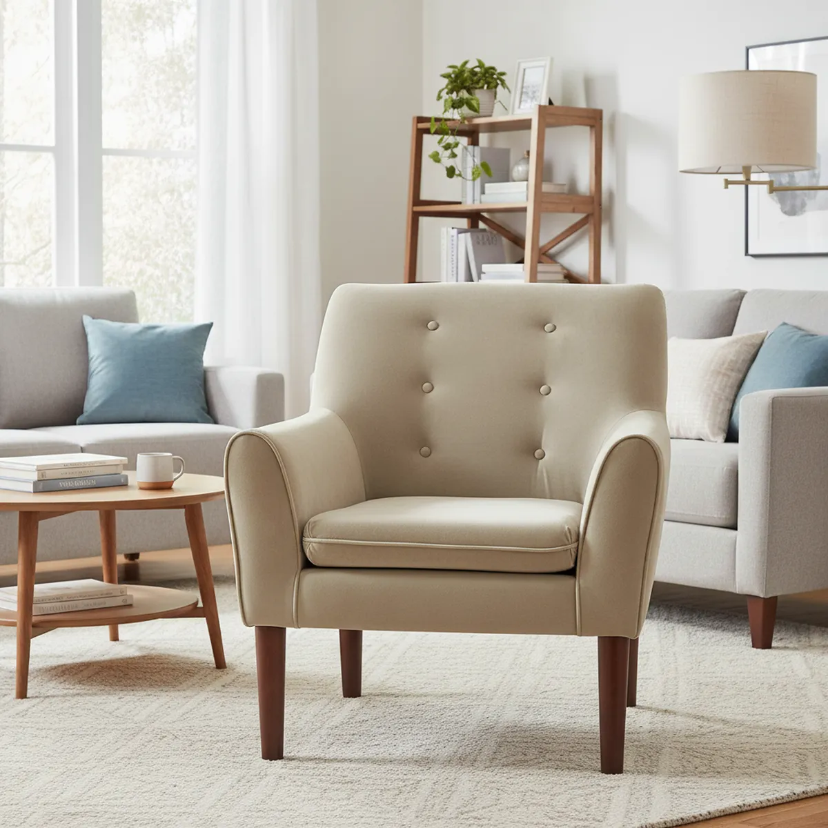 MASEL - Poltrona 1 cuerpo MUPOBEFE72 78x98x70 cm Beige