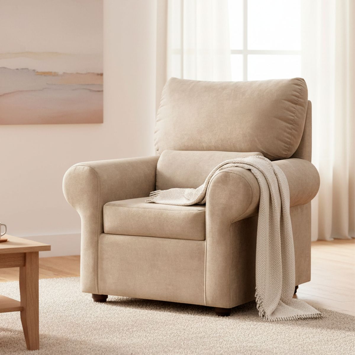 MASEL - Sillón 1 cuerpo MUSIBE1C72 90x100x95 cm Beige