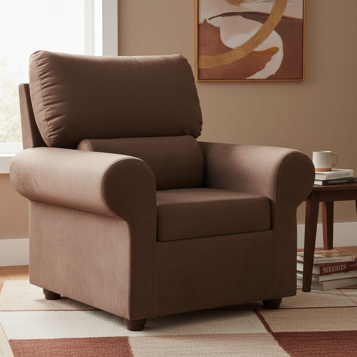 MASEL - Sillón 1 cuerpo MUSIBE1C70 90x100x95 cm Chocolate