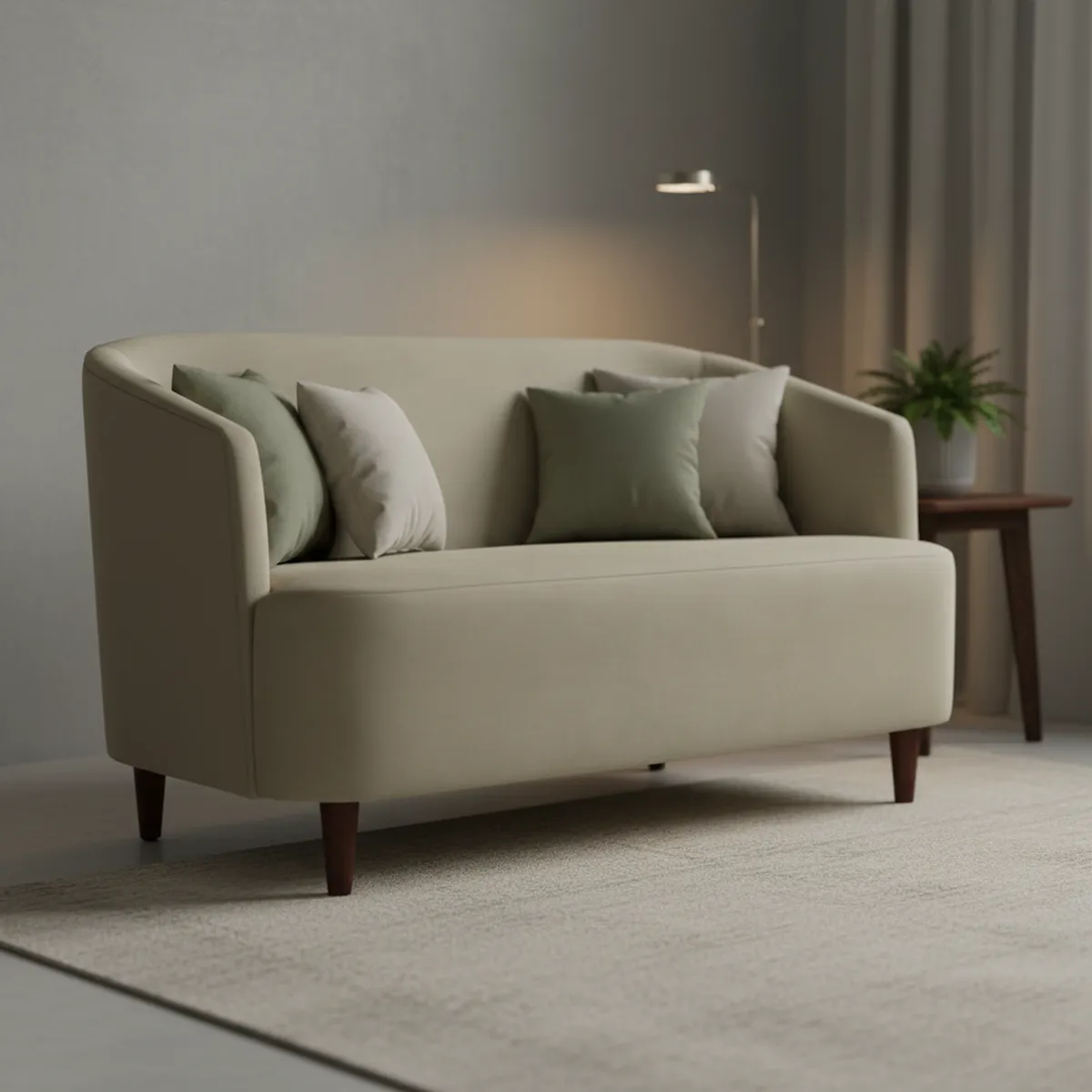 MASEL - Sofá 2 cuerpos MSOOSF2C72 160x70x80 cm Beige