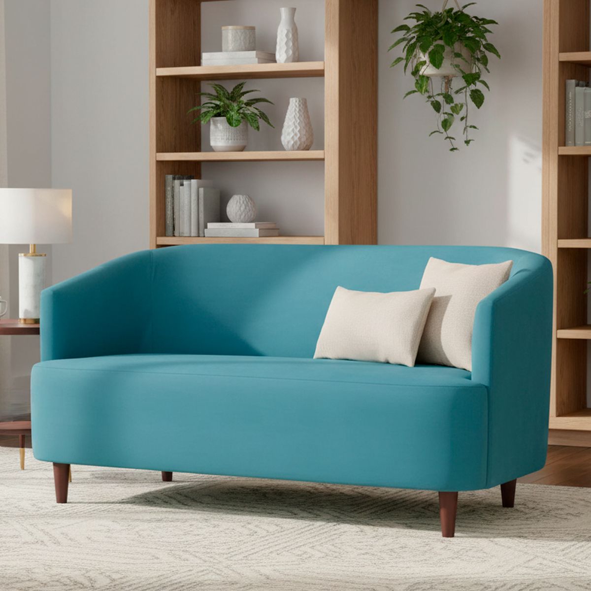 MASEL - Sofá 2 cuerpos MSOOSF2C29 160x70x80 cm Turquesa