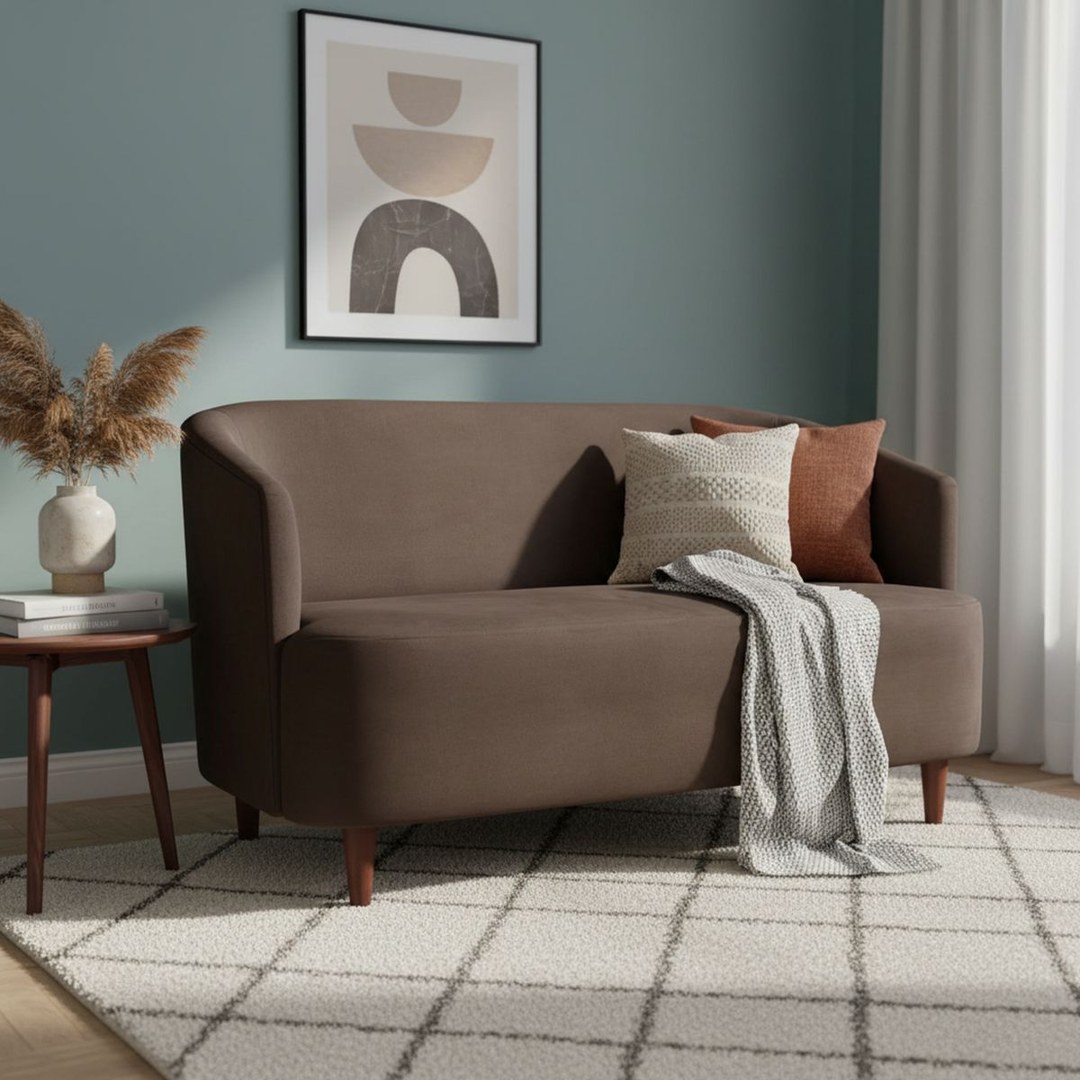 MASEL - Sofá 2 cuerpos MSOOSF2C70 160x70x80 cm Chocolate