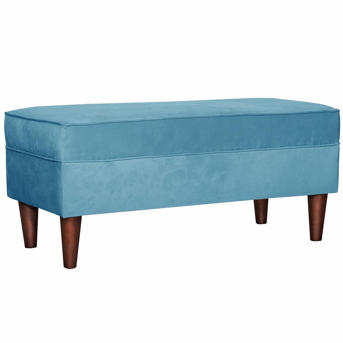 MASEL - Banqueta Felpa Turquesa 100x45x42 cm