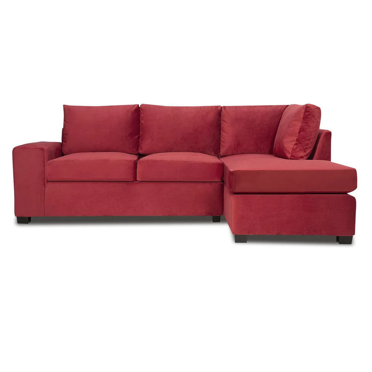 INTERMUEBLES - Sofá Seccional 3 cuerpos MINI SENNA 243x92x160 cm Burdeo