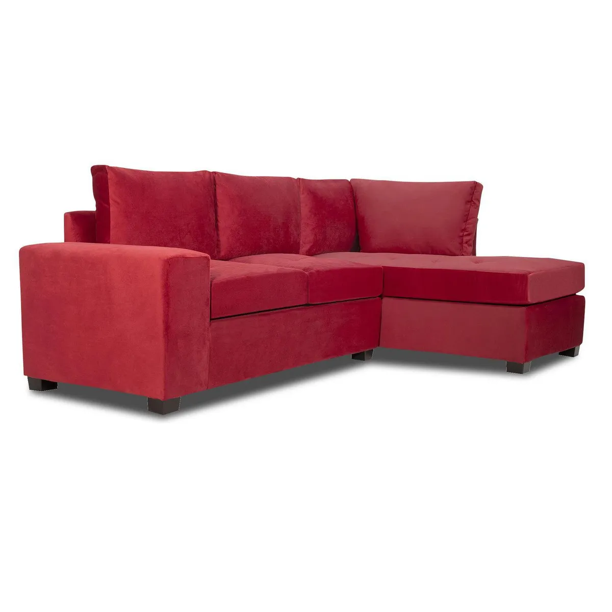 INTERMUEBLES - Sofá Seccional 3 cuerpos MINI SENNA 243x92x160 cm Burdeo