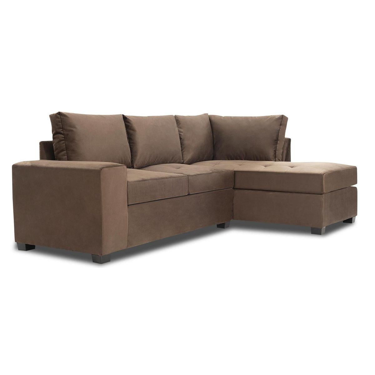 INTERMUEBLES - Sofá Seccional 3 cuerpos MINI SENNA 243x92x160 cm Chocolate