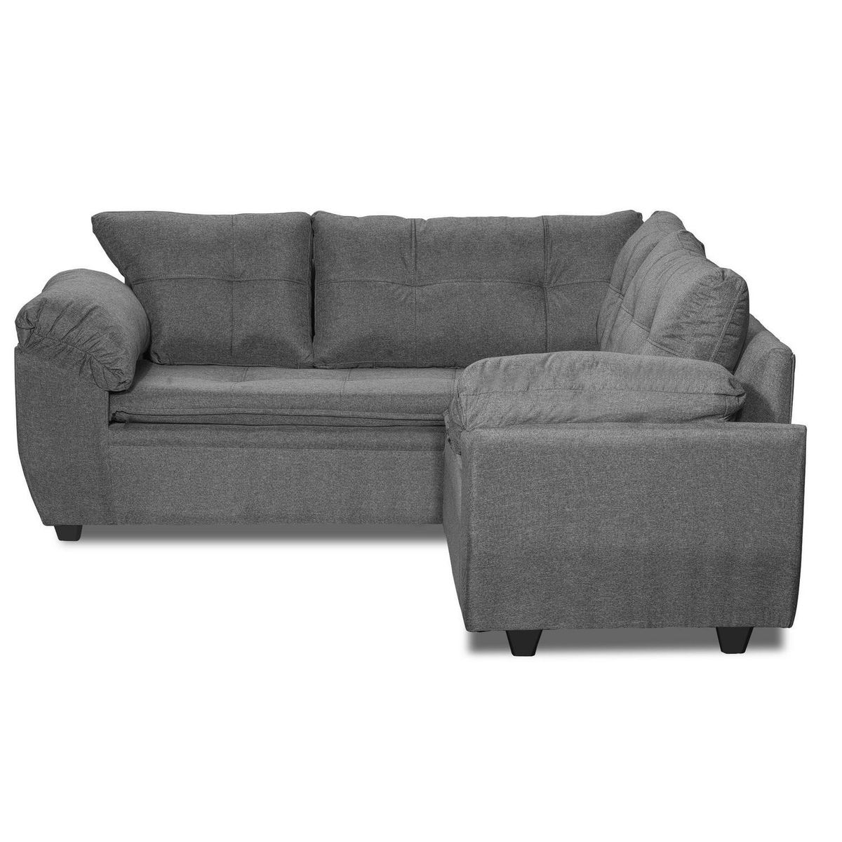 INTERMUEBLES - Sofá Seccional 5 cuerpos LIVERPOOL 204x74x194 cm Gris oscuro