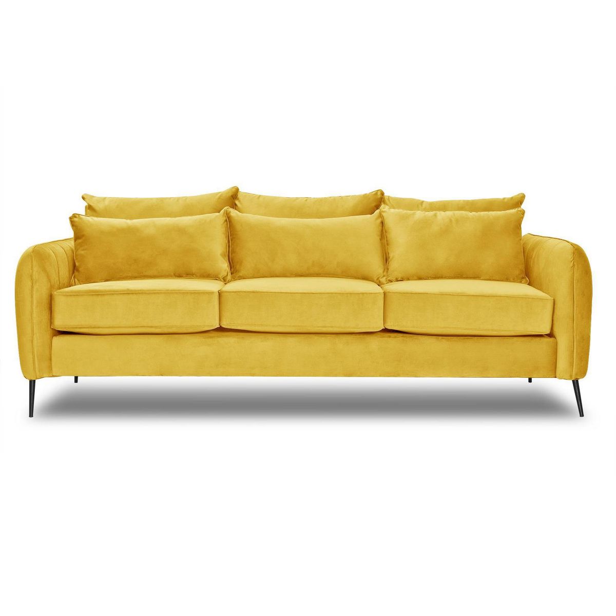 INTERMUEBLES - Sofá 3 cuerpos ITALIA 223x85x93 cm Amarillo
