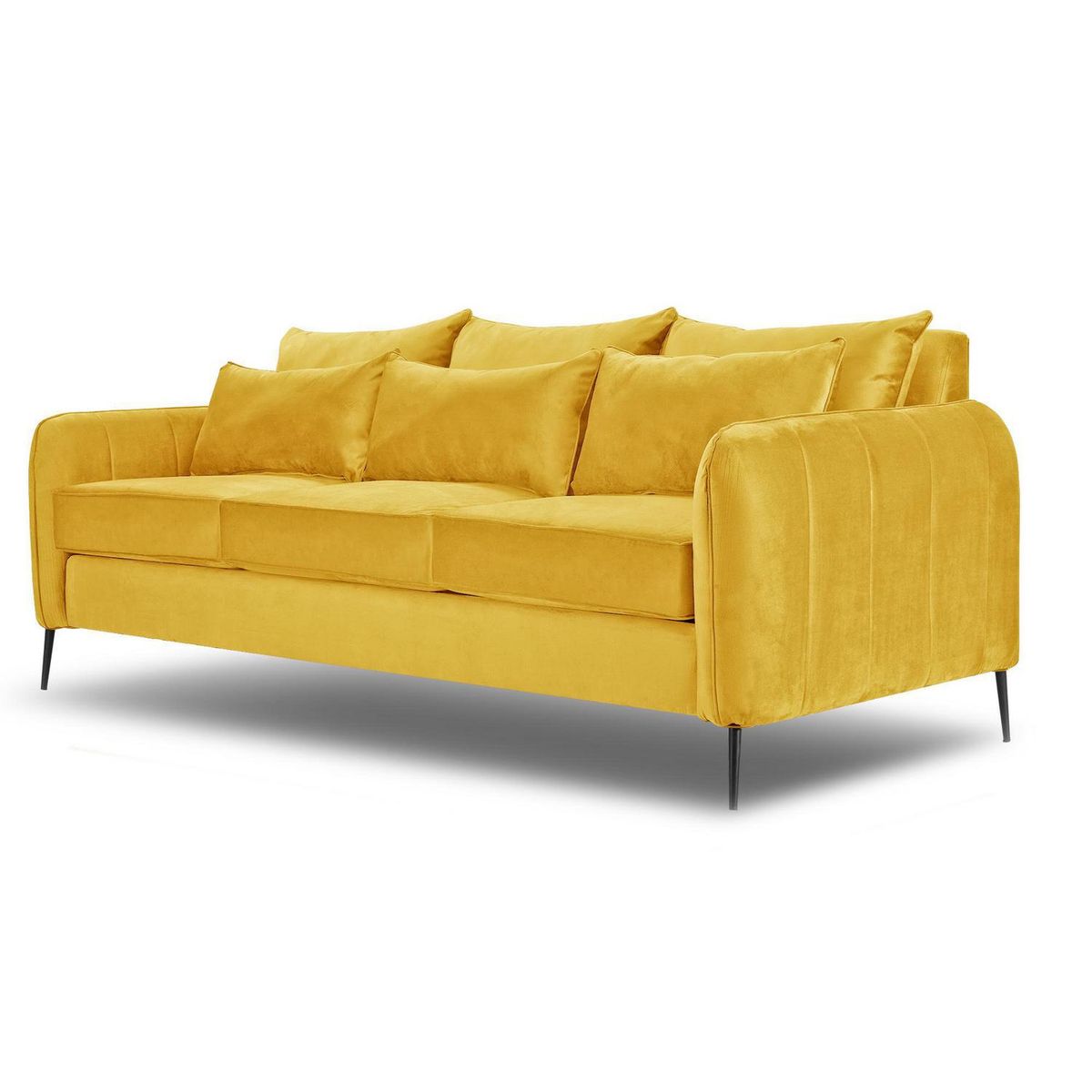 INTERMUEBLES - Sofá 3 cuerpos ITALIA 223x85x93 cm Amarillo