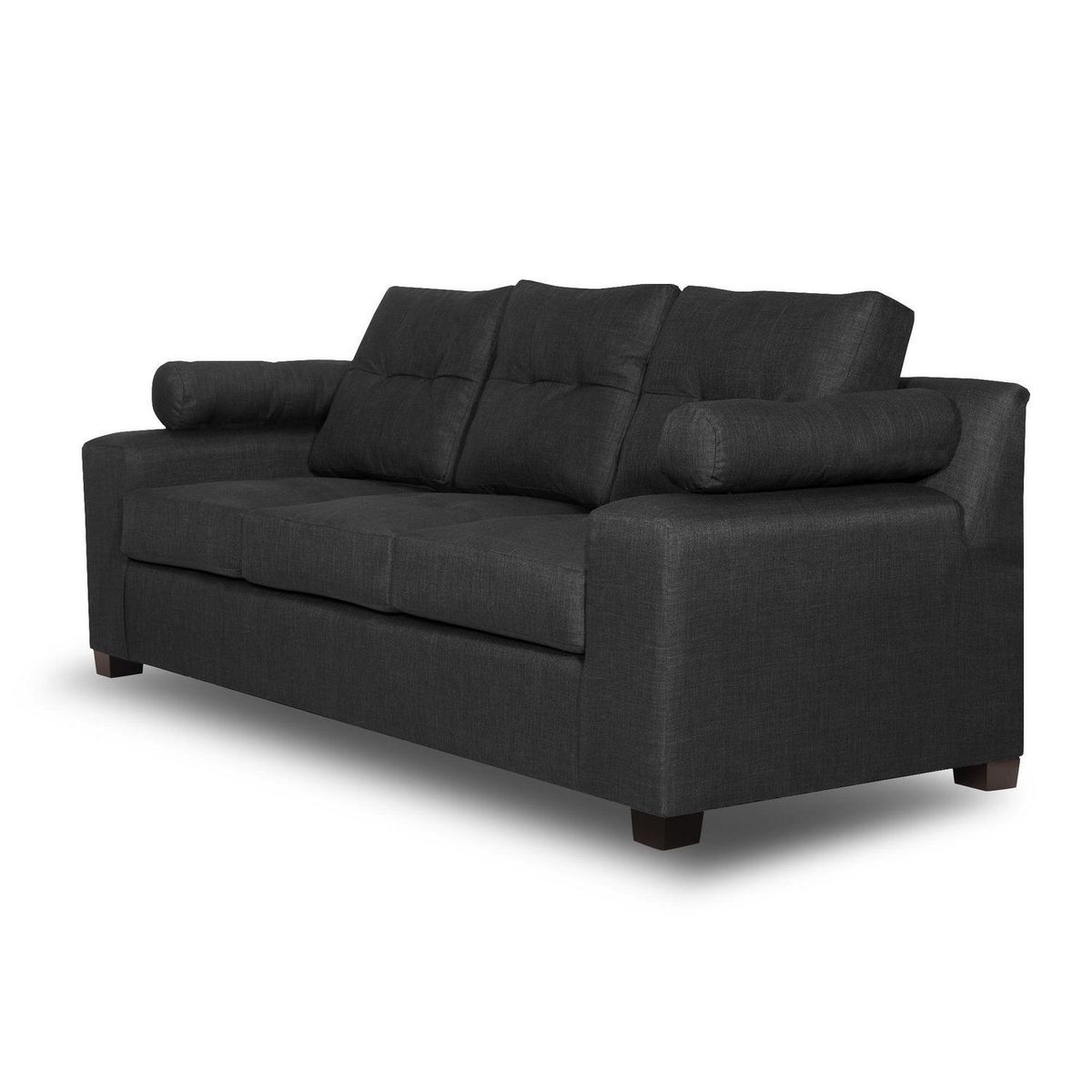 INTERMUEBLES - Sofá 3 cuerpos LE MANS 250x96x90 cm Negro