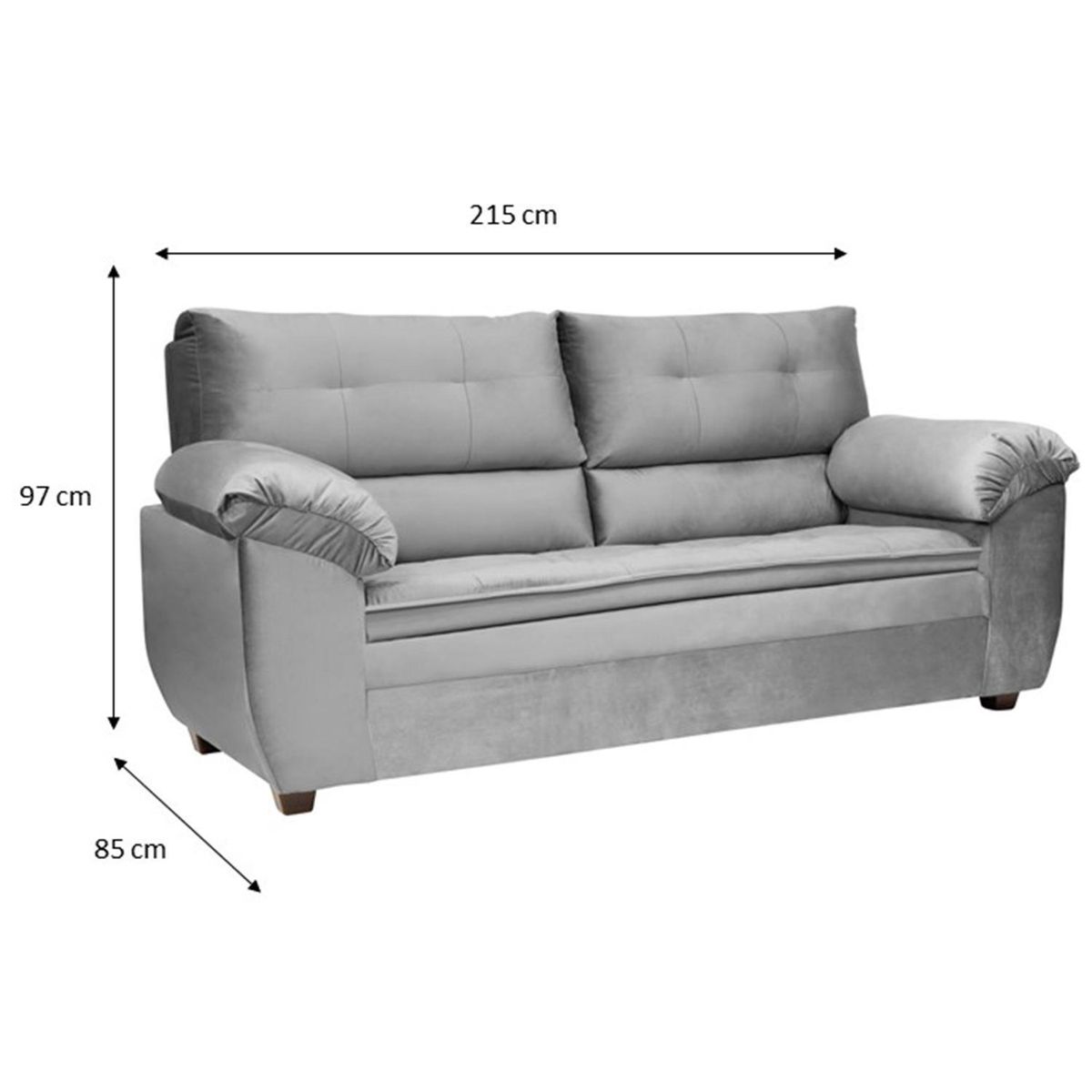 INTERMUEBLES - Sofá 3 cuerpos LIVERPOOL 215x97x85 cm Chocolate