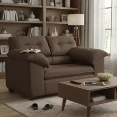 INTERMUEBLES - Sofá 2 cuerpos LIVERPOOL 154x97x85 cm Café