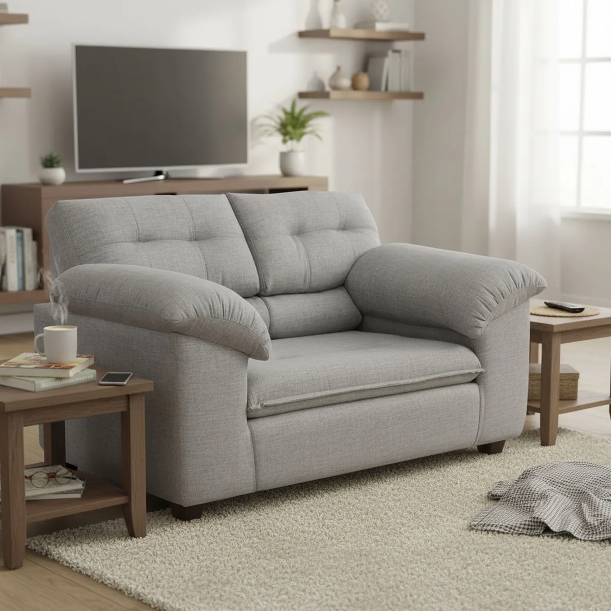 INTERMUEBLES - Sofá 2 cuerpos LIVERPOOL 154x97x85 cm Gris