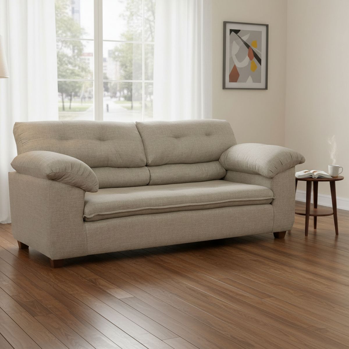 INTERMUEBLES - Sofá 3 cuerpos LIVERPOOL 215x97x85 cm Beige