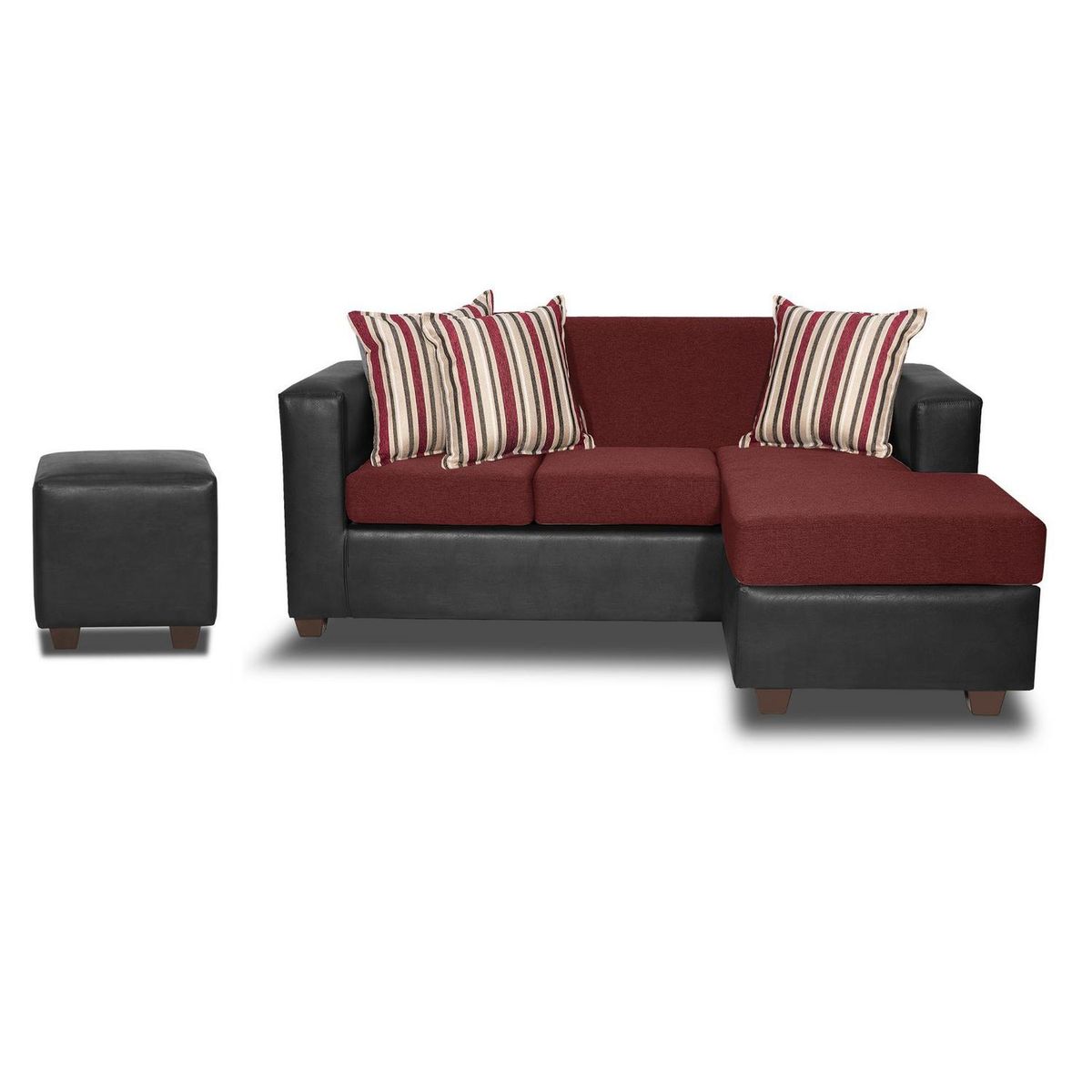 INTERMUEBLES - Sofá Seccional 4 cuerpos INVICTUS 186x87x140 cm Burdeo