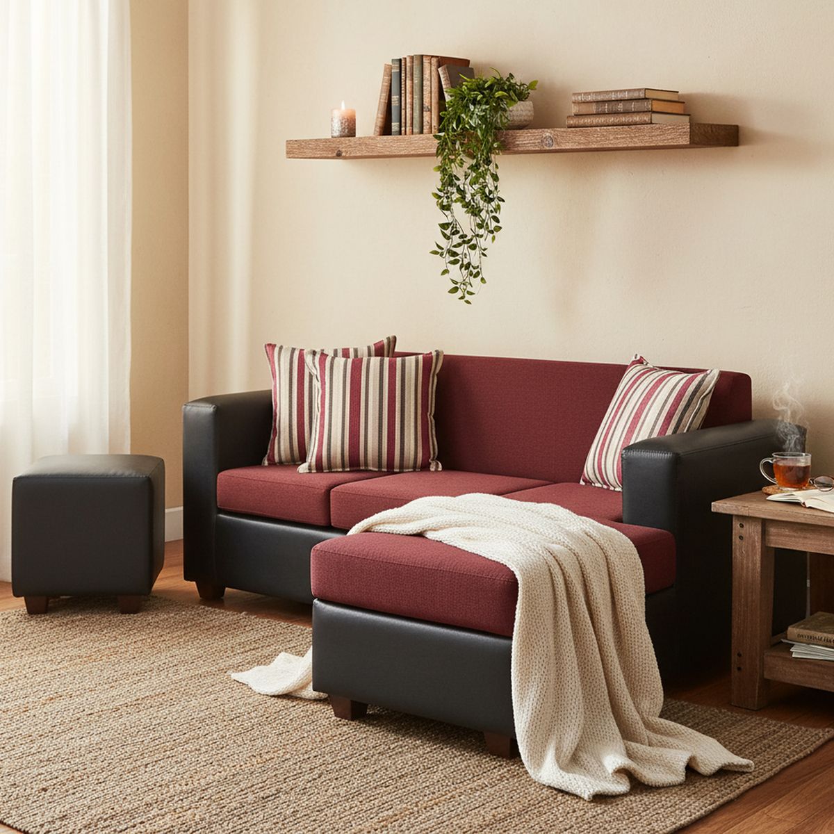 INTERMUEBLES - Sofá Seccional 4 cuerpos INVICTUS 186x87x140 cm Rojo