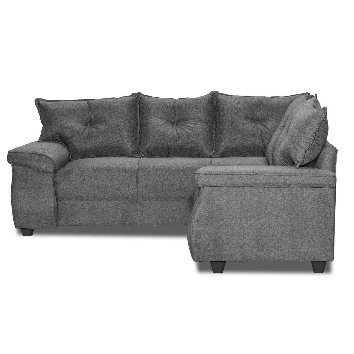 INTERMUEBLES - Sofá Seccional 5 cuerpos FORTALEZA 210x75x203 cm Gris oscuro