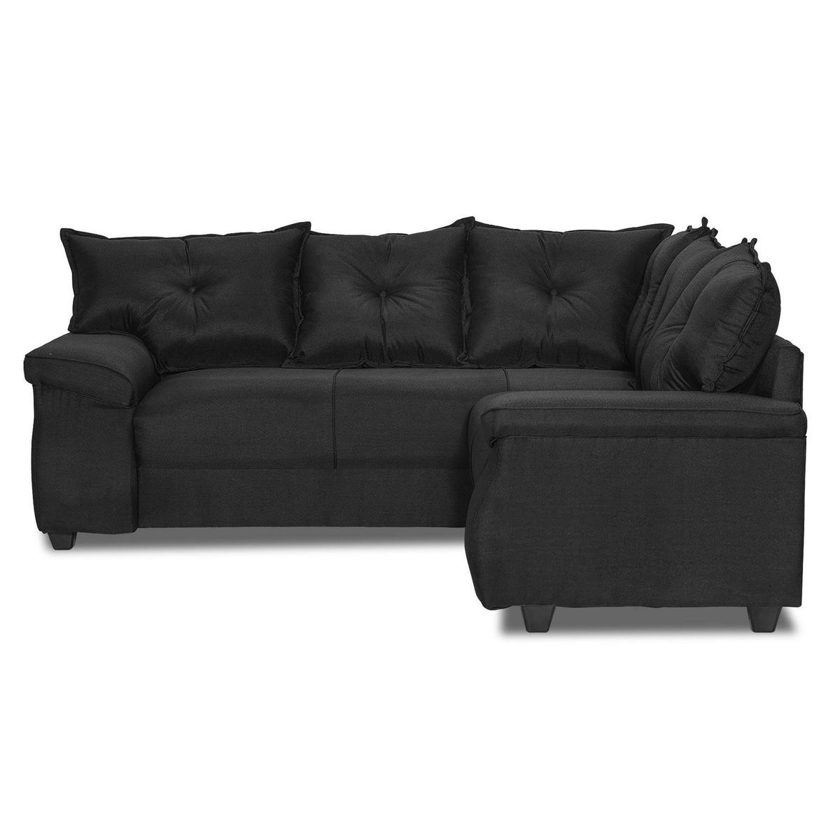 INTERMUEBLES - Sofá Seccional 5 cuerpos FORTALEZA 210x75x203 cm Negro