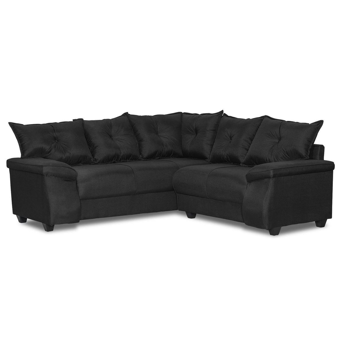INTERMUEBLES - Sofá Seccional 5 cuerpos FORTALEZA 210x75x203 cm Negro