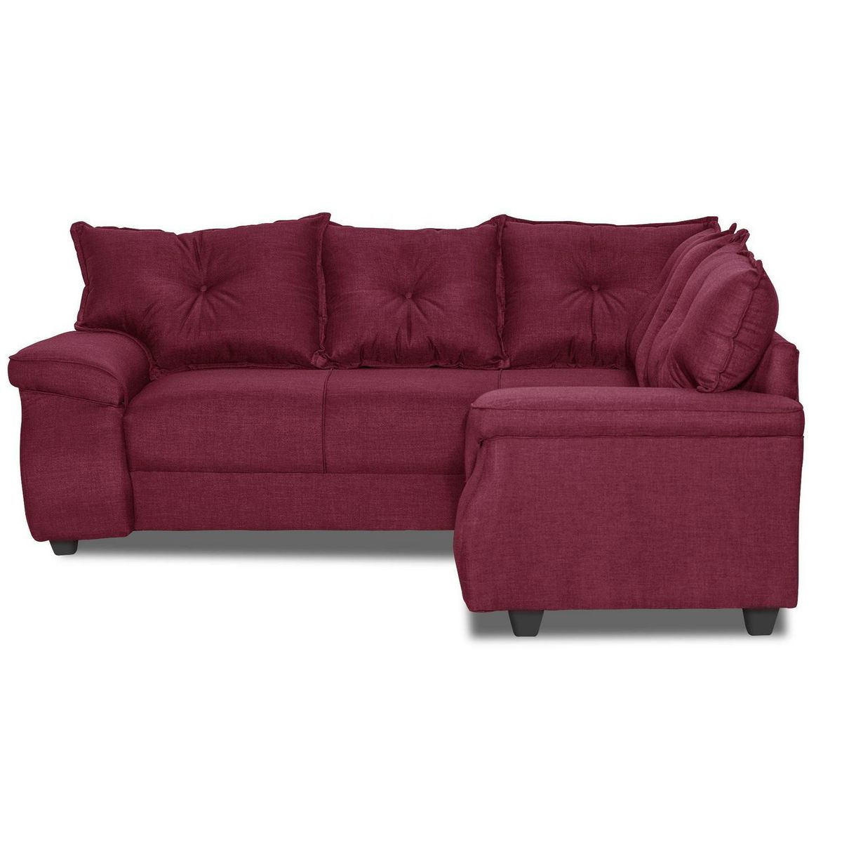 INTERMUEBLES - Sofá Seccional 5 cuerpos FORTALEZA 210x75x203 cm Burdeo