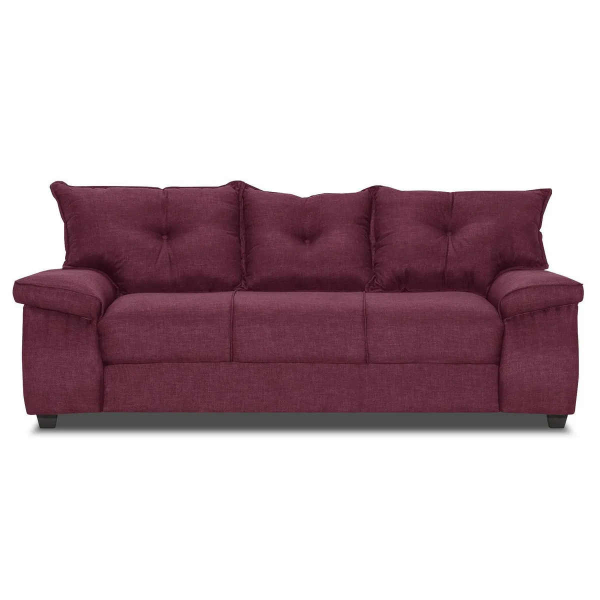 INTERMUEBLES - Sofá 3 cuerpos FORTALEZA 222x92x78 cm Burdeo