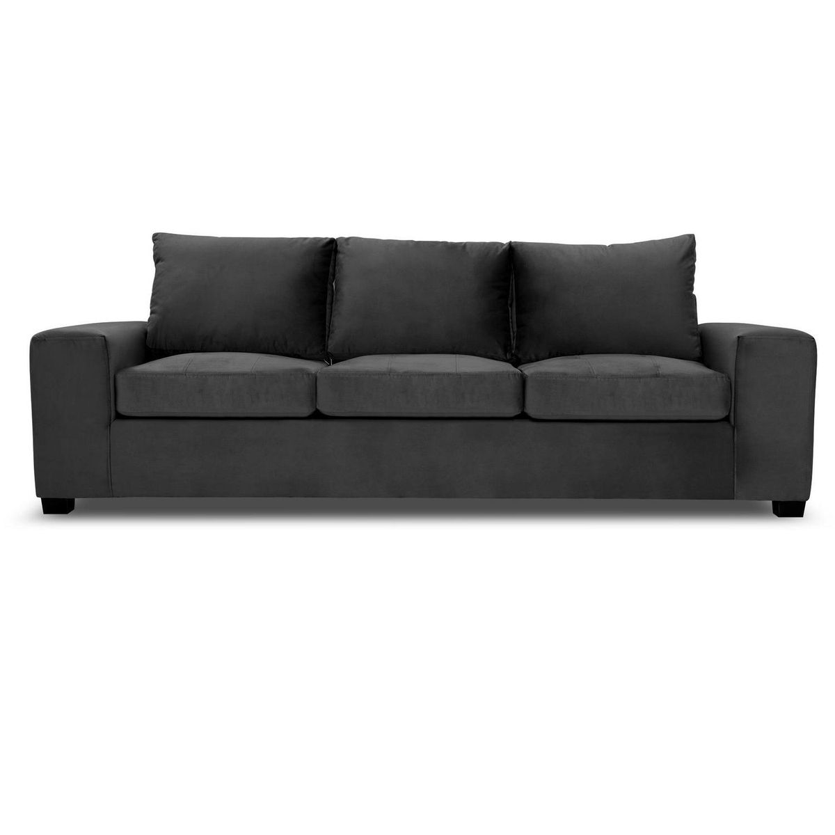 INTERMUEBLES - Sofá 3 cuerpos SENNA 259x94x82 cm Negro