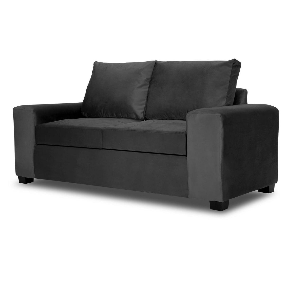 INTERMUEBLES - Sofá 2 cuerpos SENNA 192x94x82 cm Negro