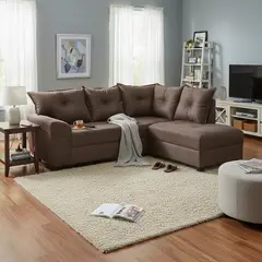 INTERMUEBLES - Sofá Seccional 4 cuerpos AUSTRALIA 198x93x175 cm Café