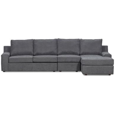 Seccional Burano Xl derecho tela Gris Oscuro