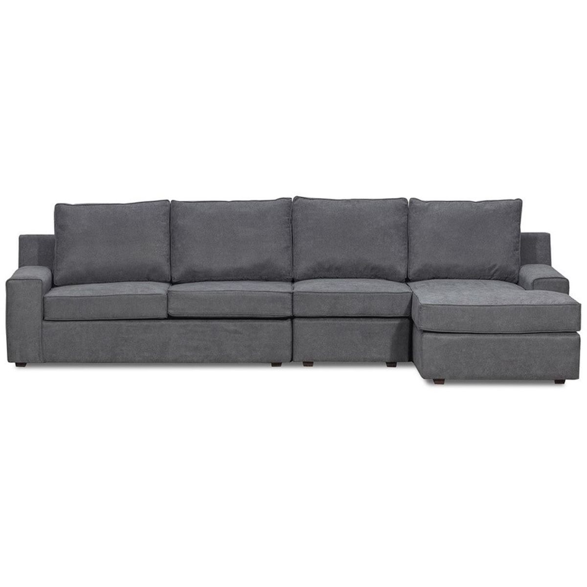 INTERMUEBLES - Sofá Seccional 5 cuerpos BURANO 341x93x160 cm Gris oscuro
