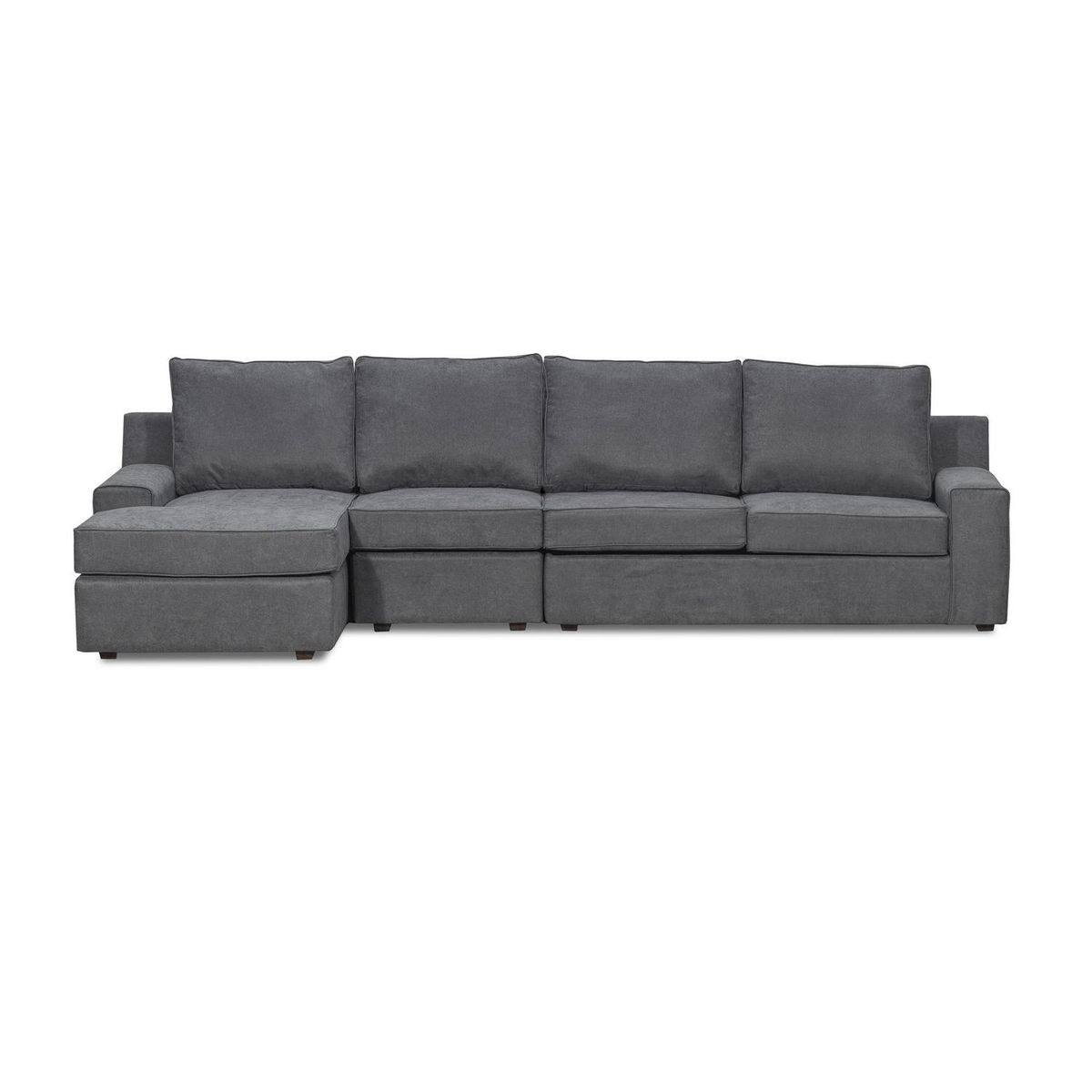 INTERMUEBLES - Sofá Seccional 5 cuerpos BURANO 341x93x160 cm Gris oscuro