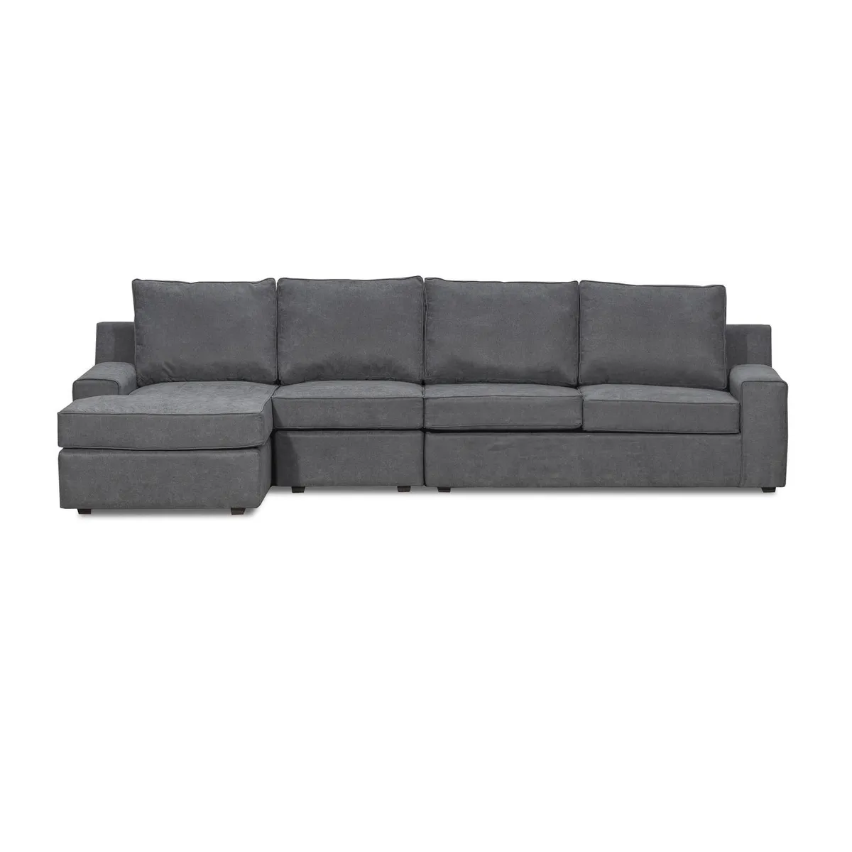 INTERMUEBLES - Sofá Seccional 5 cuerpos BURANO 341x93x160 cm Gris oscuro