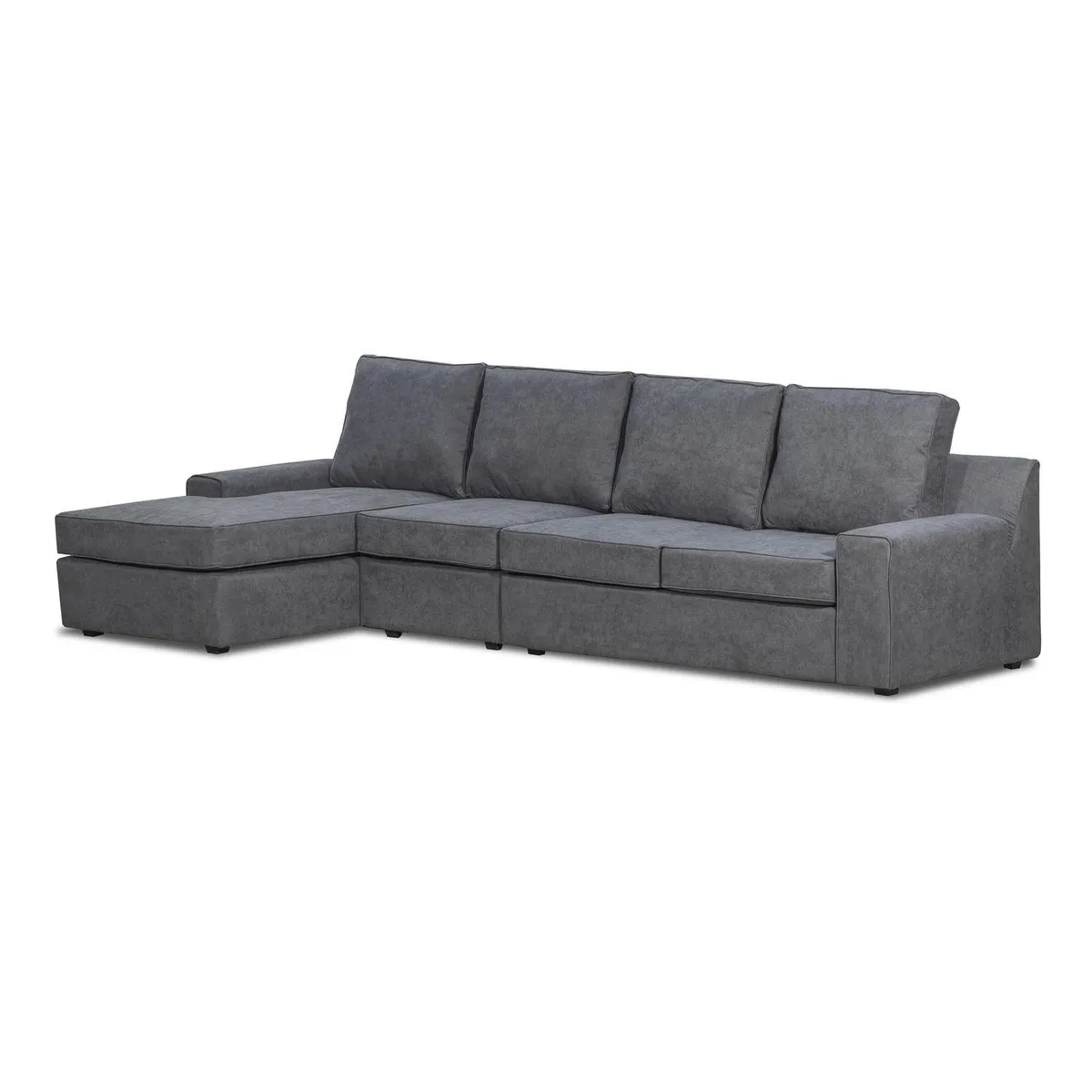 INTERMUEBLES - Sofá Seccional 5 cuerpos BURANO 341x93x160 cm Gris oscuro