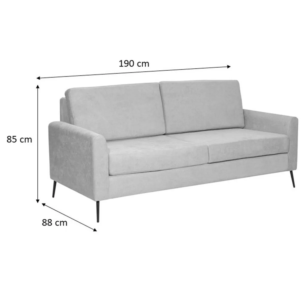 INTERMUEBLES - Sofá 2 cuerpos WASHINGTON 190x85x88 cm Chocolate