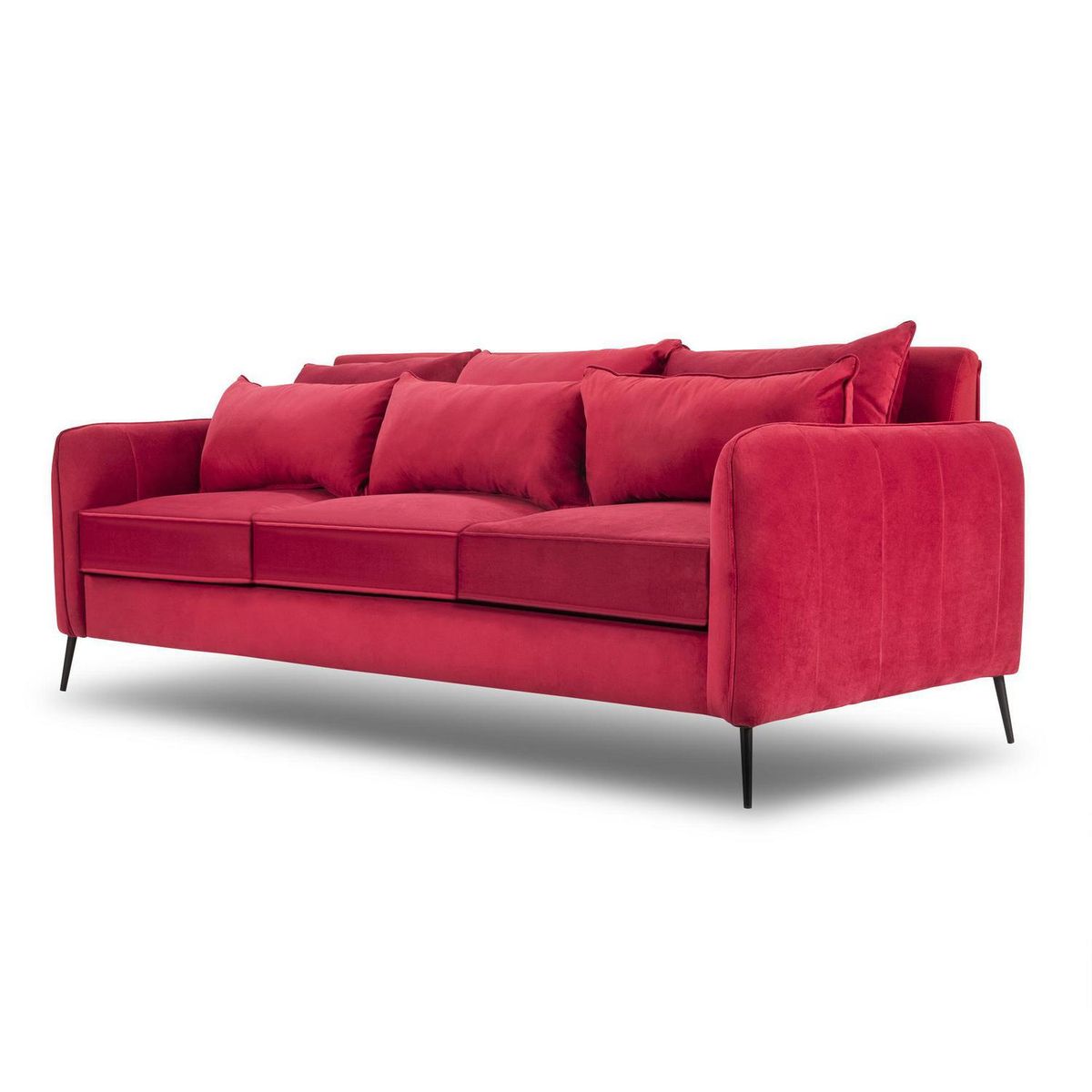 INTERMUEBLES - Sofá 3 cuerpos ITALIA 223x85x93 cm Burdeo