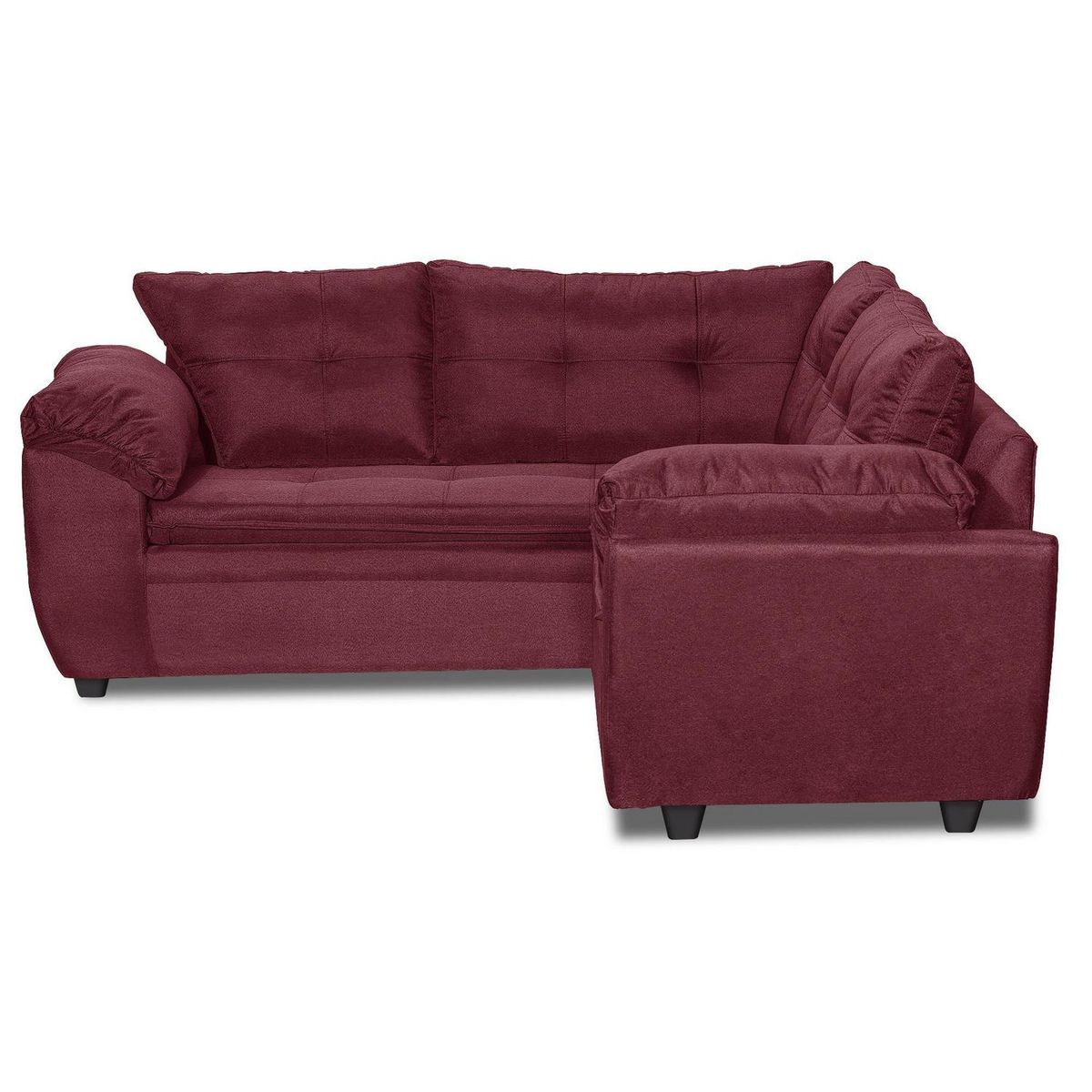 INTERMUEBLES - Sofá Seccional 5 cuerpos LIVERPOOL 204x74x194 cm Burdeo