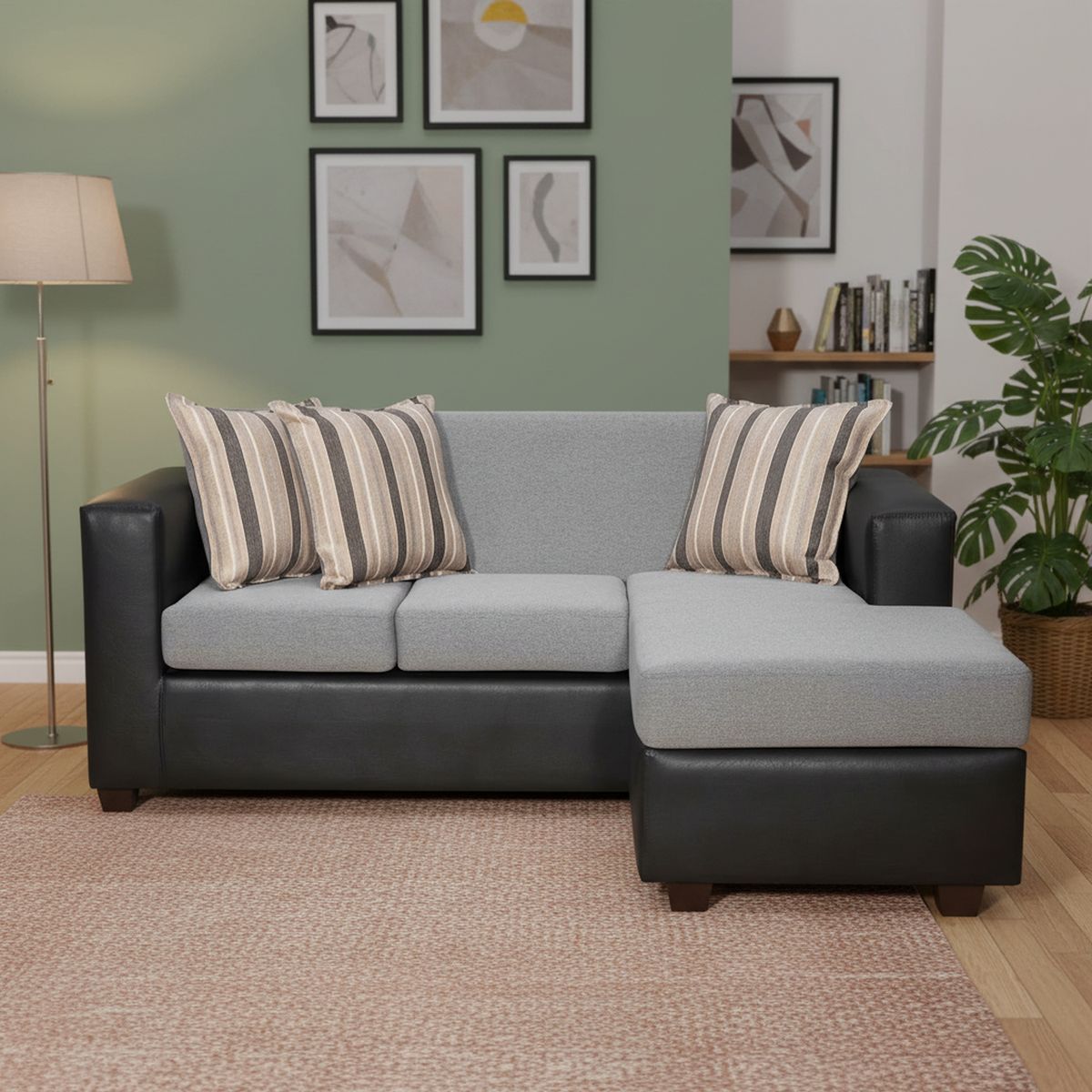 INTERMUEBLES - Sofá Seccional 4 cuerpos INVICTUS 186x87x140 cm Gris