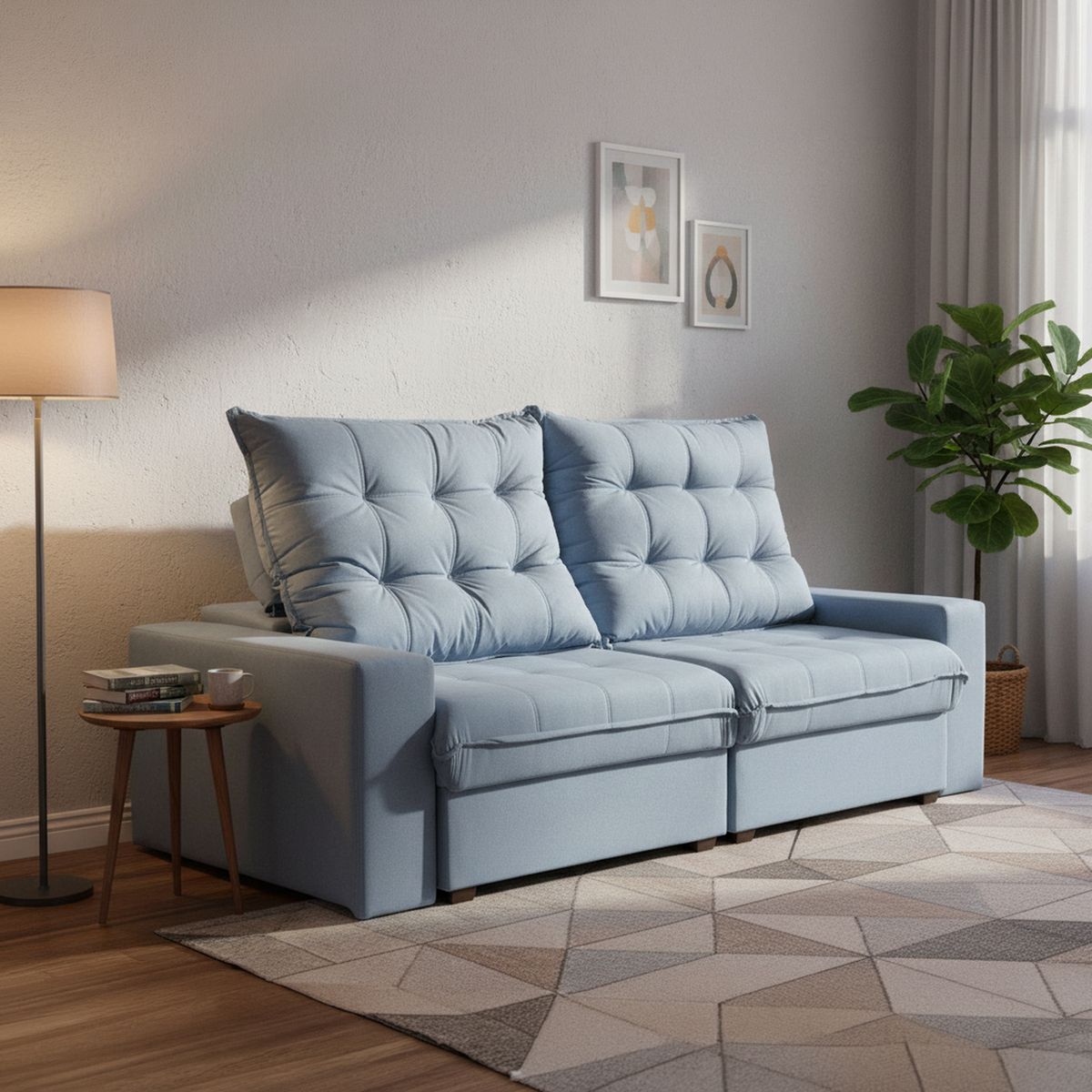 INTERMUEBLES - Sofá 2 cuerpos MAGESTIC 250x105x121 cm Azul