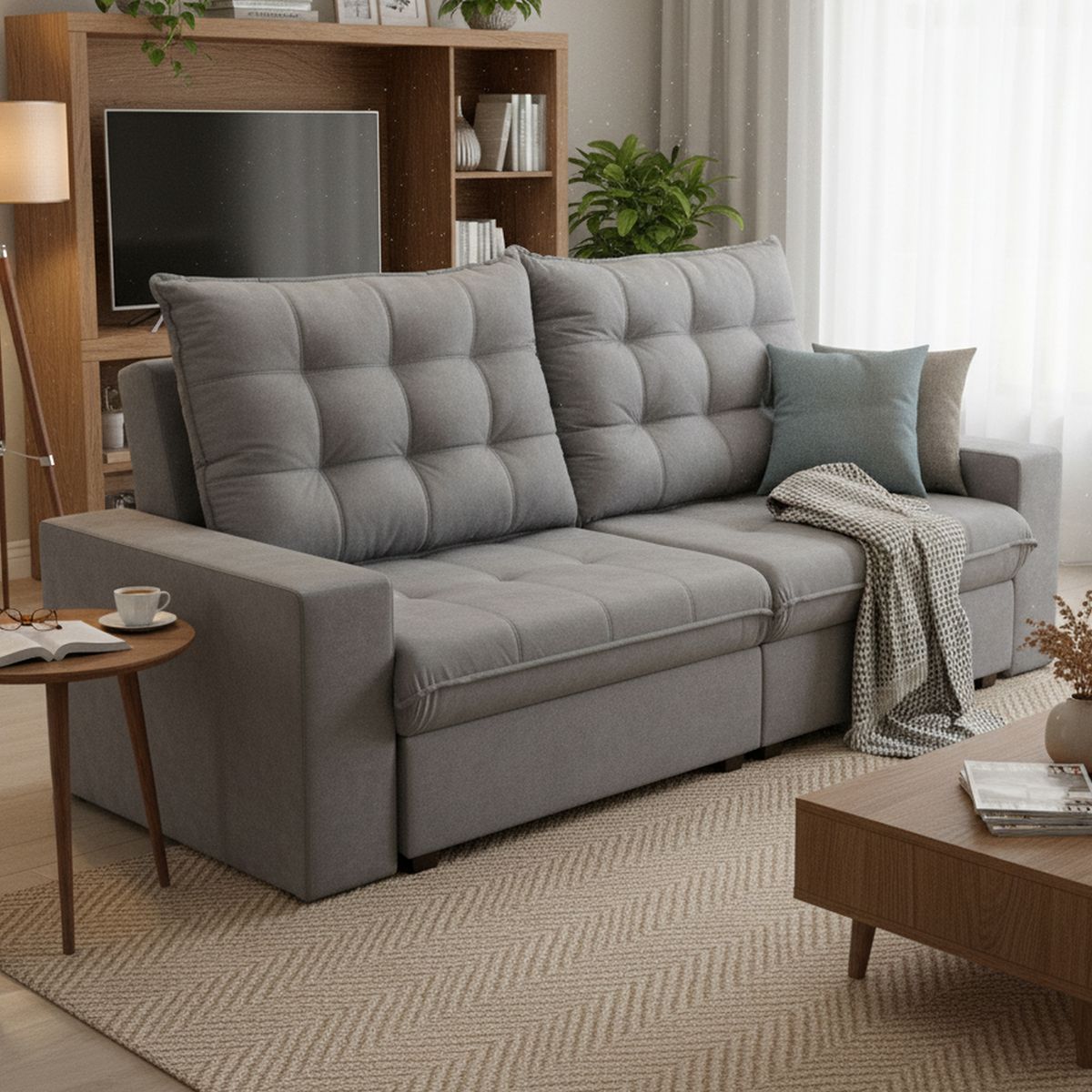 INTERMUEBLES - Sofá 2 cuerpos MAGESTIC 250x105x121 cm Gris