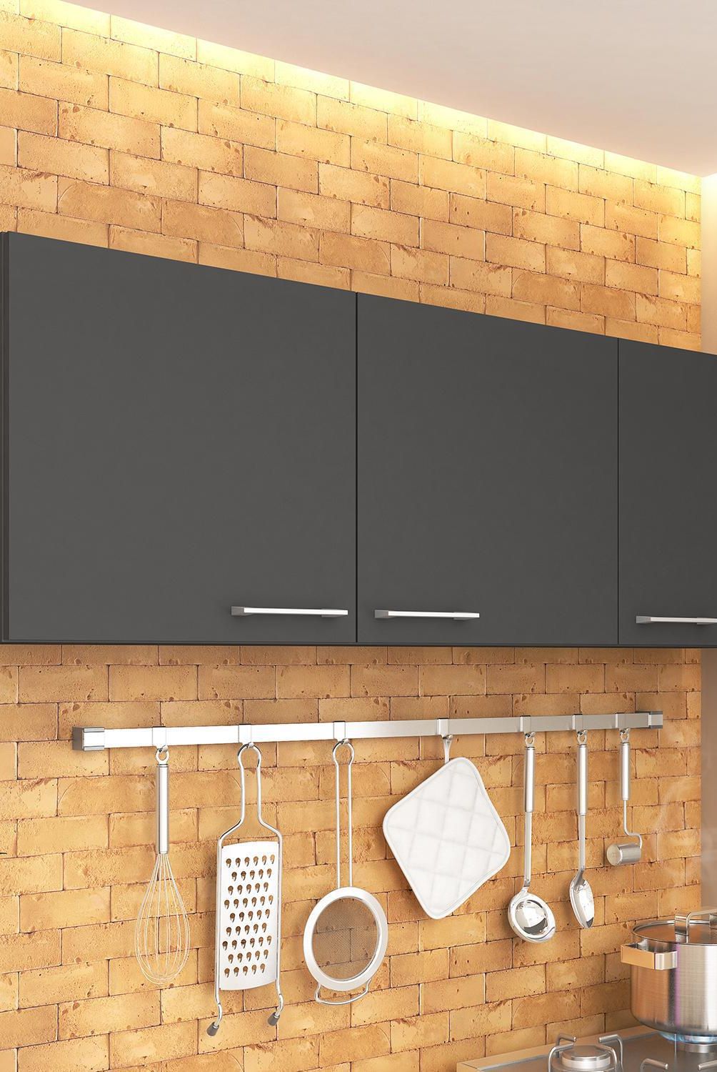 VEKKAHOME - Mueble Aéreo Opie Grafito 140x45x29 cm