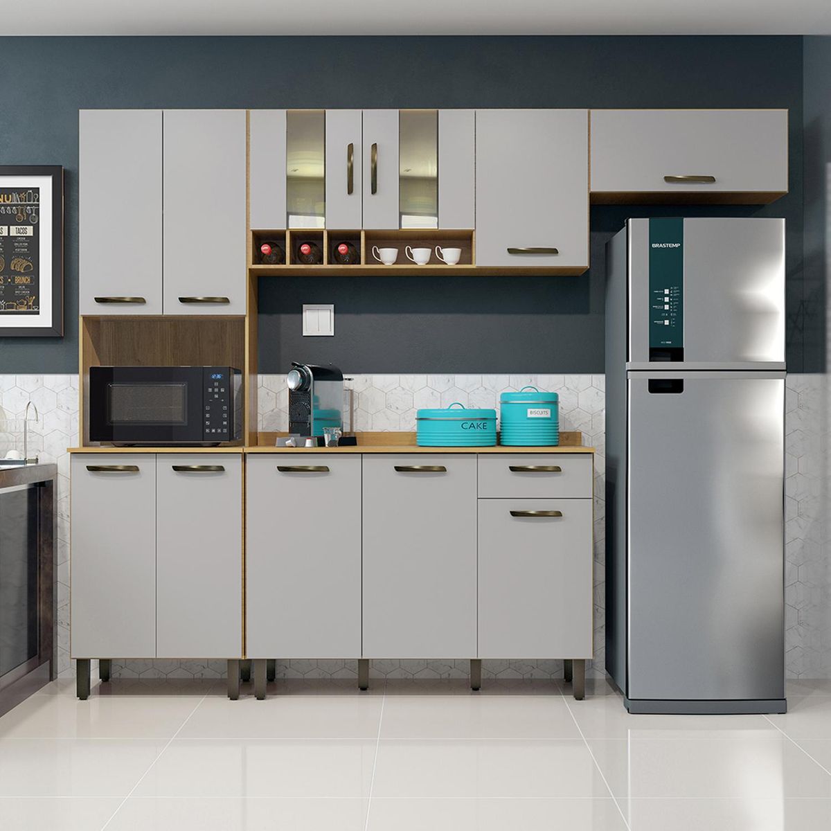 VEKKAHOME - Kit mueble de cocina Zafira 206 cm