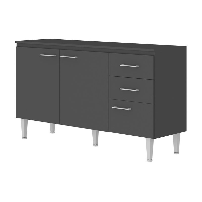 VEKKAHOME - Mueble Base Opie Grafito 140x79x40 cm